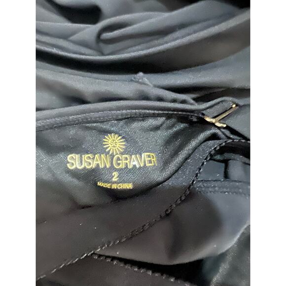 Susan Graver Soleil Tiered Tankini with Skirt BLACK NWOT SIZE 2 - Picture 4 of 5